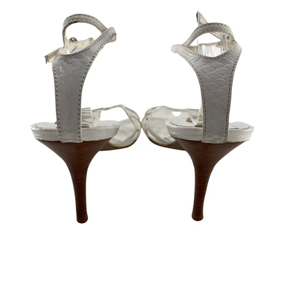 Carlos Santana White Leather Ankle Strap Lizzy Heels Size 8 - Picture 5 of 6